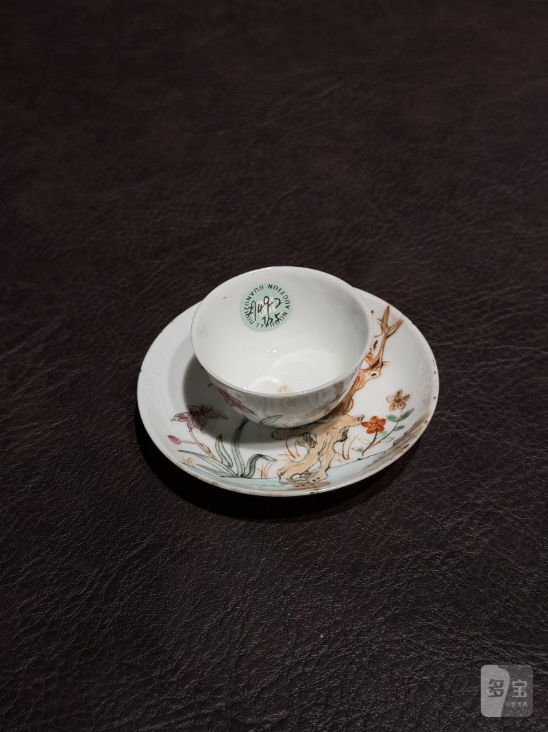 清乾隆 粉彩花鸟纹茶具一套25件 - 图117